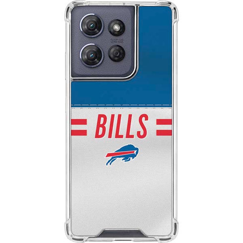 NFL Buffalo Bills White Striped Moto G Play 5G (2025) Clear Case